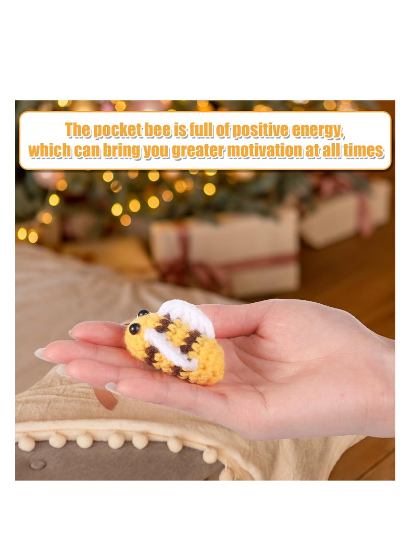 SYOSI دمية محبوكة إيجابية على شكل نحلة، بطاقة Affirmation إيجابية مضحكة، بطاطا محبوكة مبدعة وجميلة، دمية صوف ملهمة لتشجيع الهدايا للأطفال والأصدقاء وحفلات المنزل وهدايا عيد الميلاد - Image 5