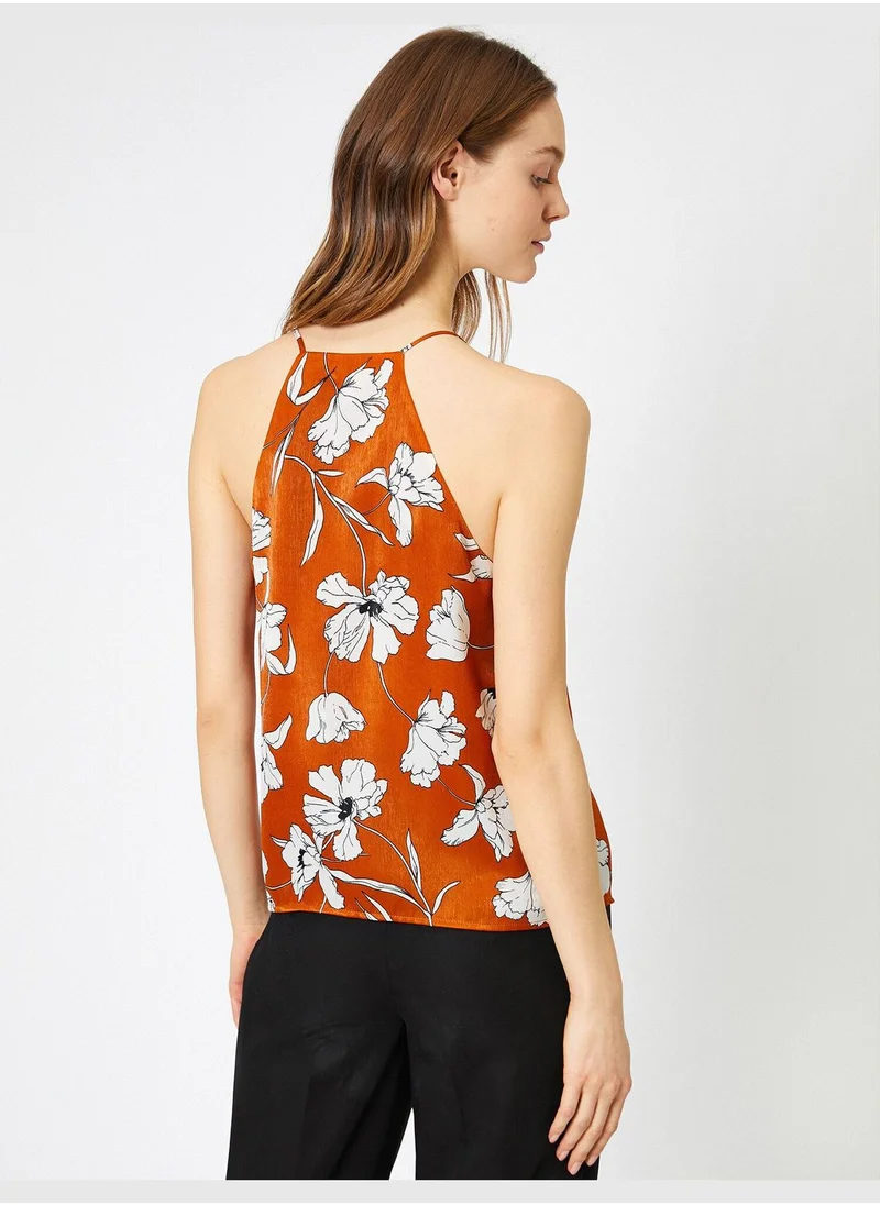 كوتون Spaghetti Strap Patterned Tank Top
