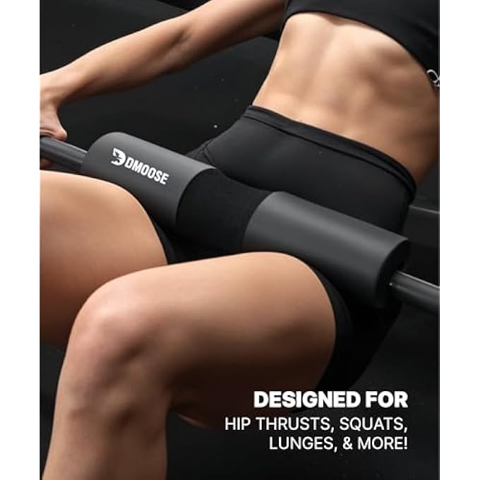 rayihni Dmoose Barbell Pad, Relief Pressure From Neck, Shoulder, Provide Lower Back Support, Non-Slip Eva Foam Squat Pad With Safety Straps, Hip Thrust Pad For Squats, Lunges - For Standard & Olympic Bars - Image 2