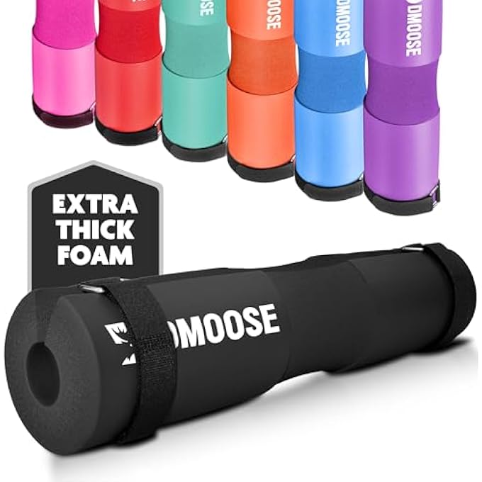 rayihni Dmoose Barbell Pad, Relief Pressure From Neck, Shoulder, Provide Lower Back Support, Non-Slip Eva Foam Squat Pad With Safety Straps, Hip Thrust Pad For Squats, Lunges - For Standard & Olympic Bars - Image 1