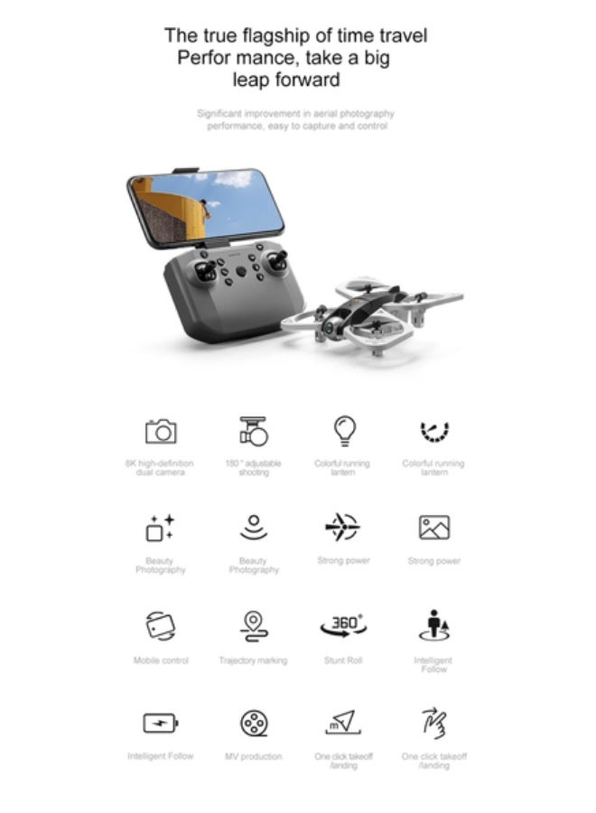 Drone S3 quadcopter drone features dual cameras, FPV technology, brushless motors, and a flight time of up to 18 minutes, plus batteries. - Image 3