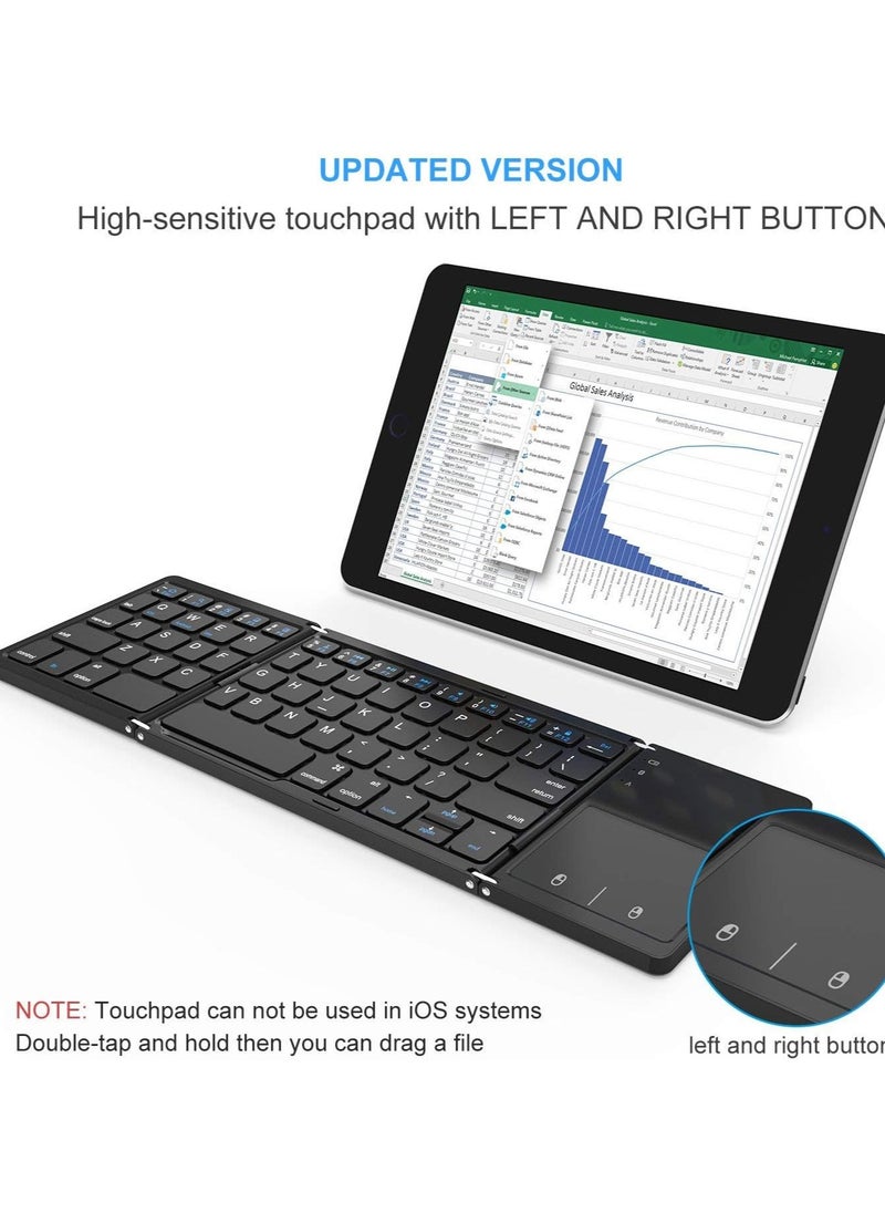 Wireless Bluetooth Foldable Bluetooth Keyboard With Touchpad