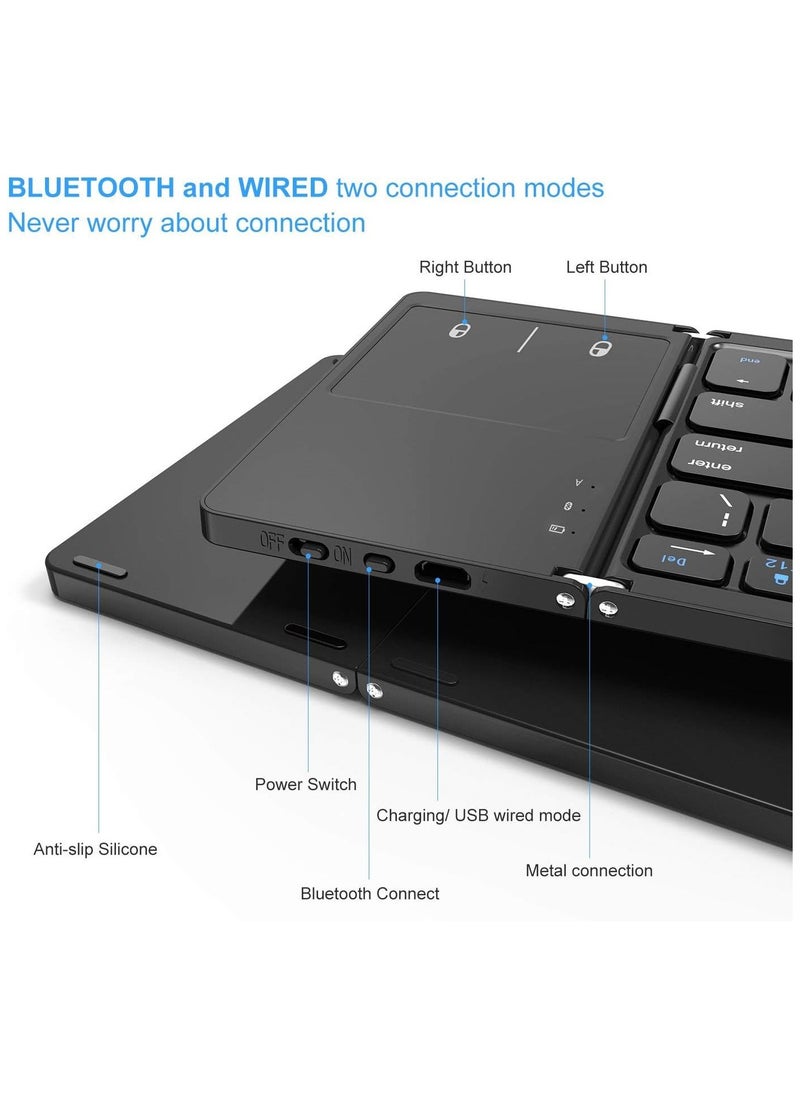 Wireless Bluetooth Foldable Bluetooth Keyboard With Touchpad