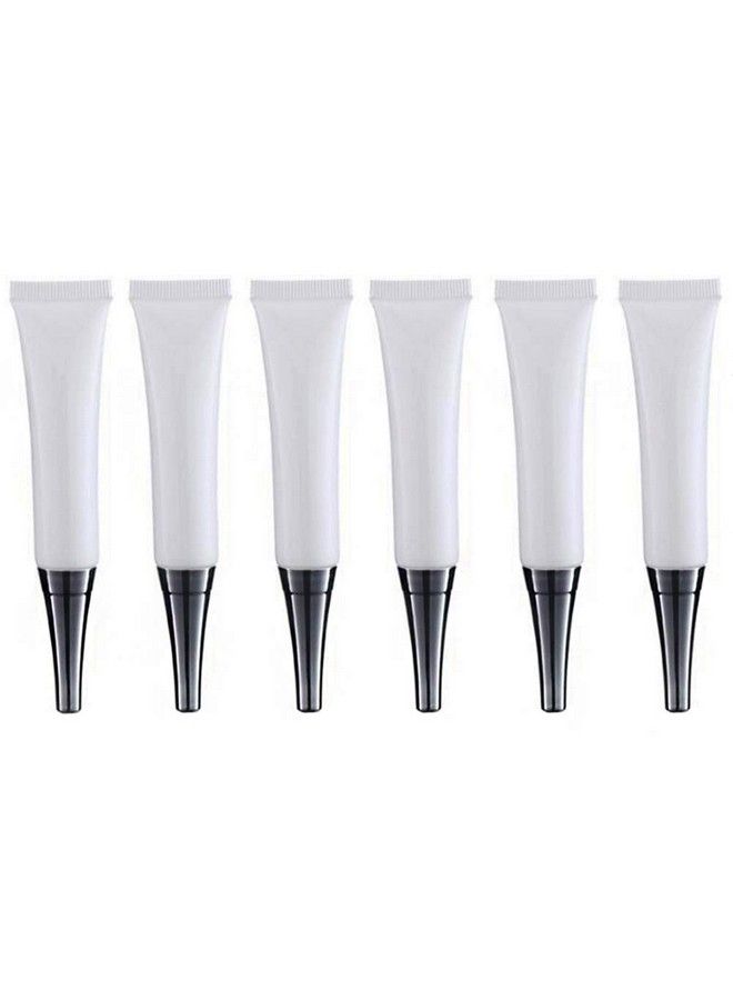 UPSTORE 6Pcs 15Ml/0.5Oz Empty White Plastic Soft Squeeze Tubes Cosmetic Eye Cream Tube Bottle With Silver Cap Makeup Sample Travel Packing Container Jars Dispenser For Eyecream Lip Balm Gloss Diy Beauty Tool  - Image 1