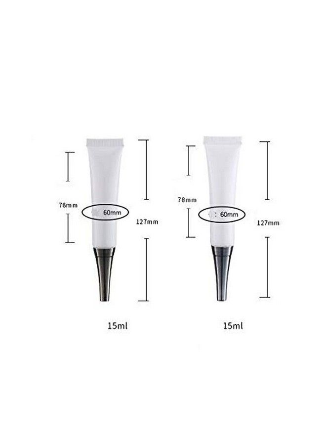 UPSTORE 6Pcs 15Ml/0.5Oz Empty White Plastic Soft Squeeze Tubes Cosmetic Eye Cream Tube Bottle With Silver Cap Makeup Sample Travel Packing Container Jars Dispenser For Eyecream Lip Balm Gloss Diy Beauty Tool  - Image 4
