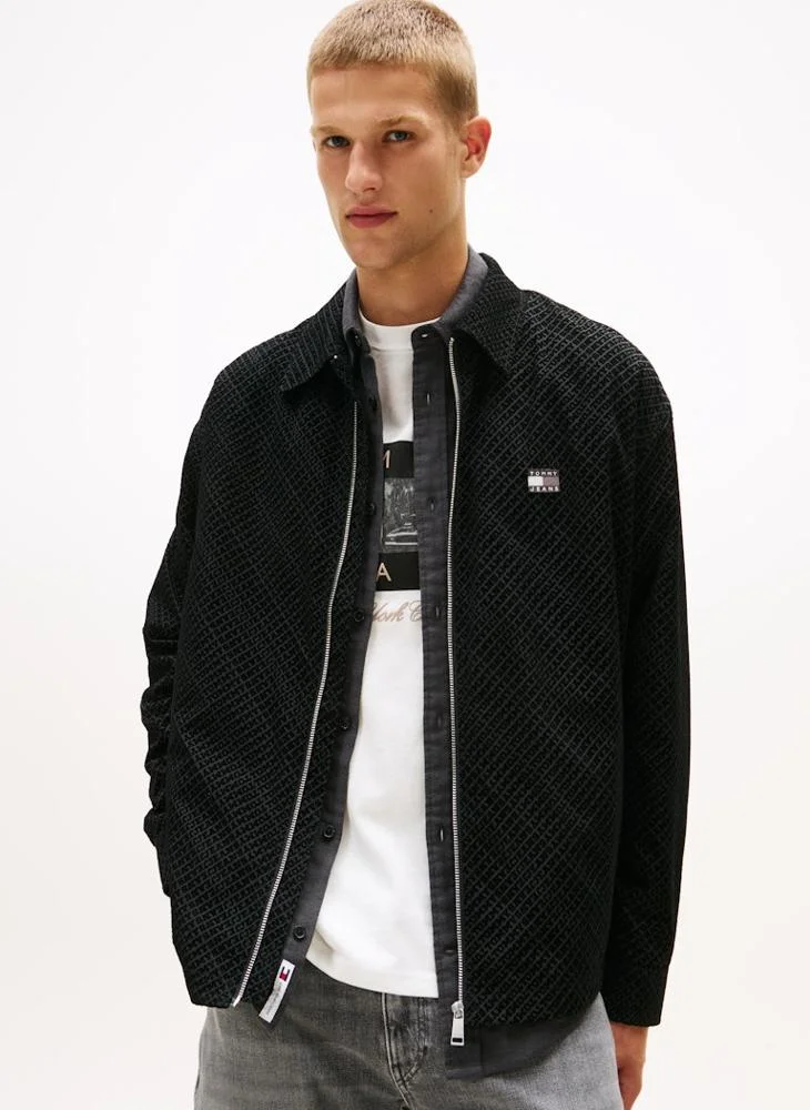 Zip-up Jacket Flock Print