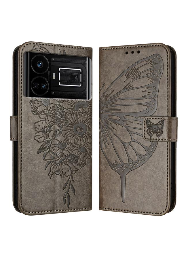 S-TOP Case For Realme GT5 240W / GT5 5G Embossed Butterfly Leather Phone Case - Image 1