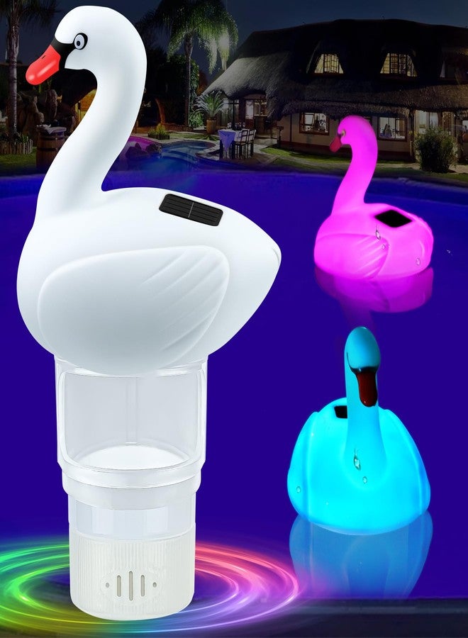 FineBud Pool Chlorine Float, Solar Chlorine Float with Adjustable Release, Floating Chlorine Dispenser with Colorful Light, Easy Open Solar Chlorine Floats for Bathtub - Image 1