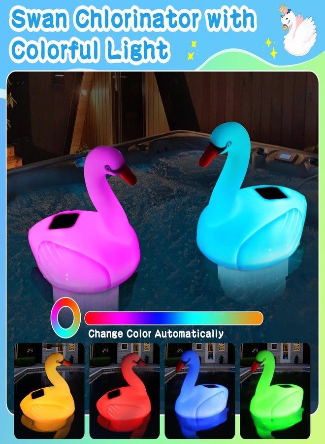 FineBud Pool Chlorine Float, Solar Chlorine Float with Adjustable Release, Floating Chlorine Dispenser with Colorful Light, Easy Open Solar Chlorine Floats for Bathtub - Image 3