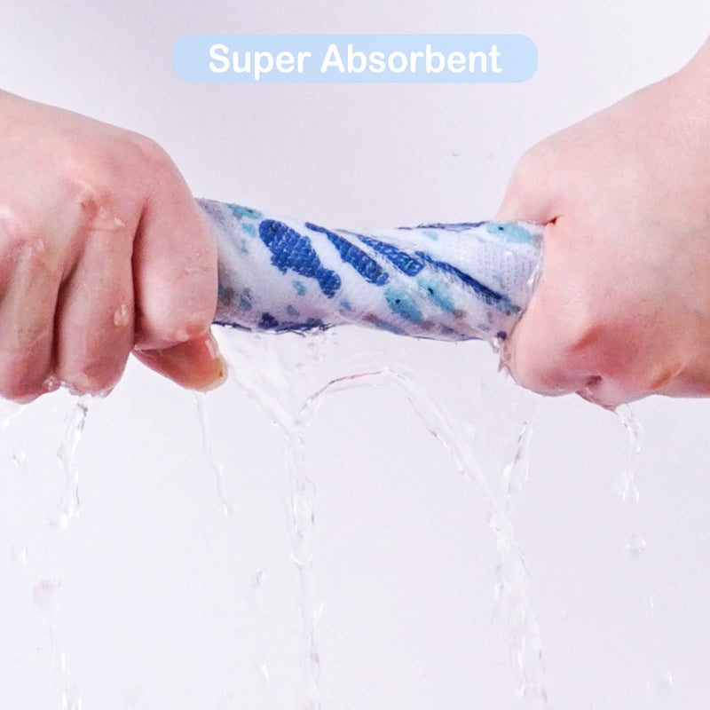 Viviland Baby Towels and Washcloths, Soft Absorbent Baby Boy Bath Towel Set, Whale Hooded Towels with 5 Infant Washclothsï¼Œ(6 Pieces) - Image 5