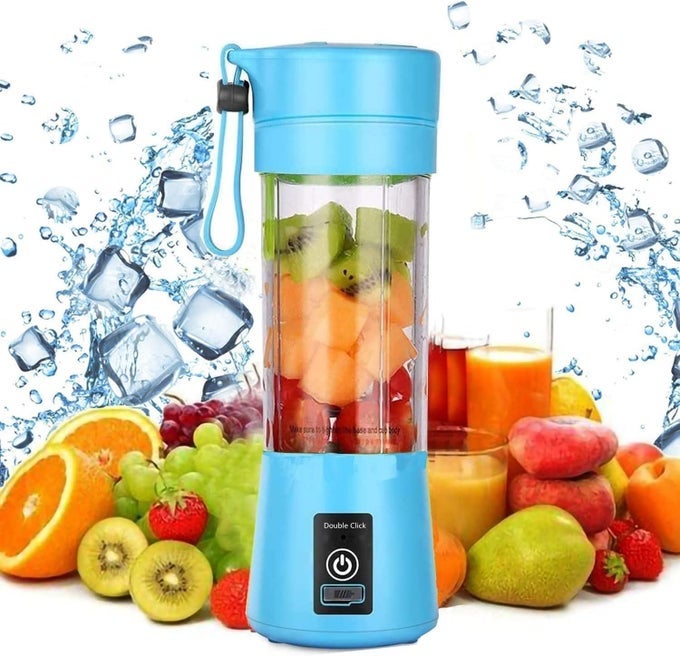 PORTABLE BLENDER PERSONAL SIZE ELECTRIC 6 BLADES USB JUICER CUP FRUIT VEGETABLES SMOOTHIE MIXING MACHINE MAGNETIC SECURE SWITCH MUILTICOLOUR
