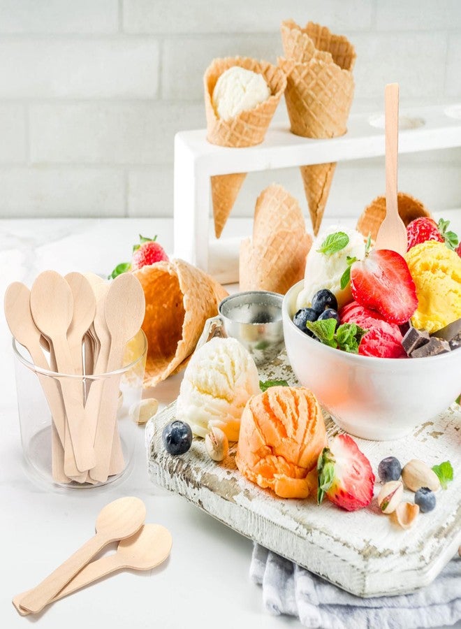 Bekith Mini Wooden Spoons 400 Pack, 4" Disposable Biodegradable Compostable Spoon for Crafts, Organic Sugar Scrubs, Tasting and Sampling - Image 4