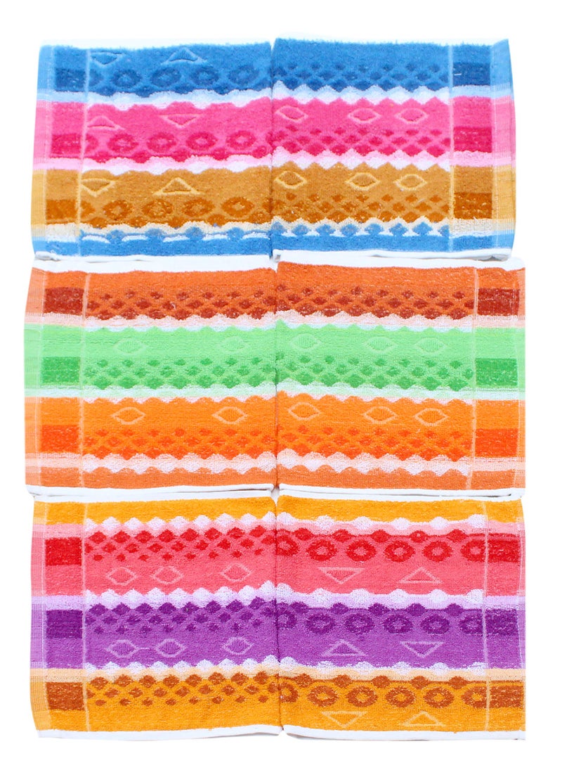 Mandhania SHT602 Cotton Daily Use Hand Towels (35 x 53 cm, Pack of 6, Multicolor) - Image 4