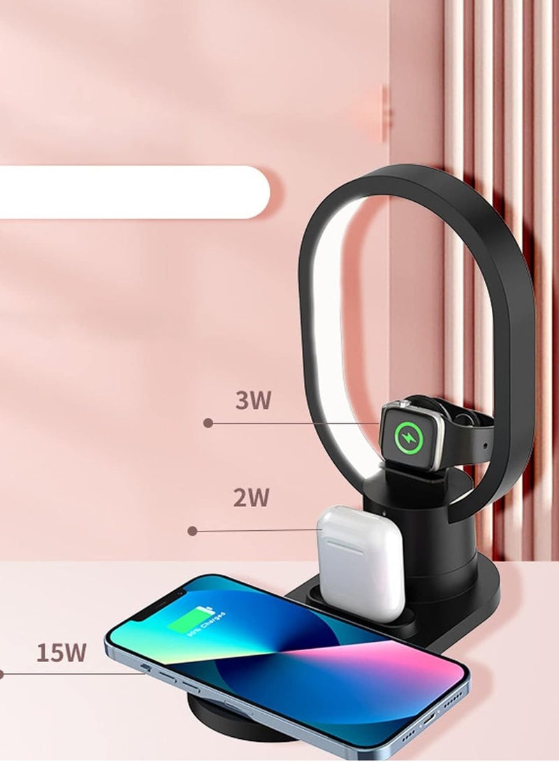 SUKILO 4-in-1 LED Bedside Lamp with Wireless Charger | Magnetic Phone Holder | Night Light | Desk Organizer – 15W Fast Charging | Desk Lamp - Image 4