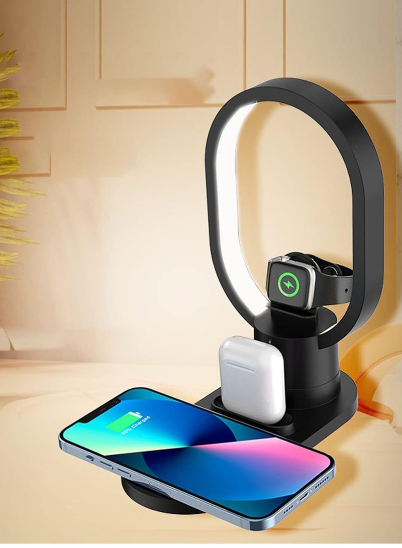 SUKILO 4-in-1 LED Bedside Lamp with Wireless Charger | Magnetic Phone Holder | Night Light | Desk Organizer – 15W Fast Charging | Desk Lamp - Image 2