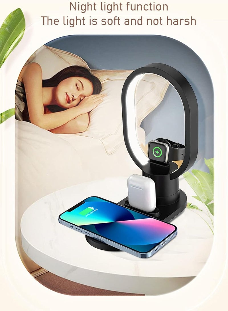 SUKILO 4-in-1 LED Bedside Lamp with Wireless Charger | Magnetic Phone Holder | Night Light | Desk Organizer – 15W Fast Charging | Desk Lamp - Image 3