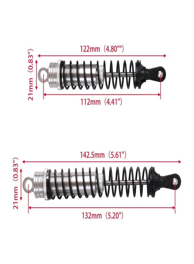 BQLZR RC Front Rear Shock Absorber Replacement for ARRMA KRATON 1:10 Silver Pack of 4 - Image 4