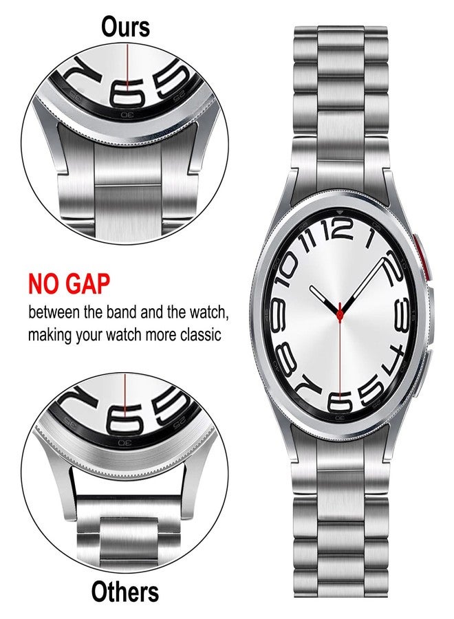 TRUMiRR Band for Galaxy Watch 6 Classic 47mm 43mm / Watch 7 FE 6 44mm 40mm, Button Connector Watchband No Pin No Gap Stainless Steel Strap for Samsung Galaxy Watch 5 Pro / 5/4 Classic / 4 - Image 5