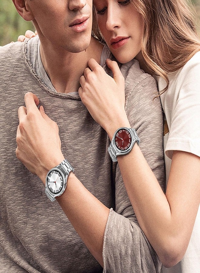 TRUMiRR Band for Galaxy Watch 6 Classic 47mm 43mm / Watch 7 FE 6 44mm 40mm, Button Connector Watchband No Pin No Gap Stainless Steel Strap for Samsung Galaxy Watch 5 Pro / 5/4 Classic / 4 - Image 2