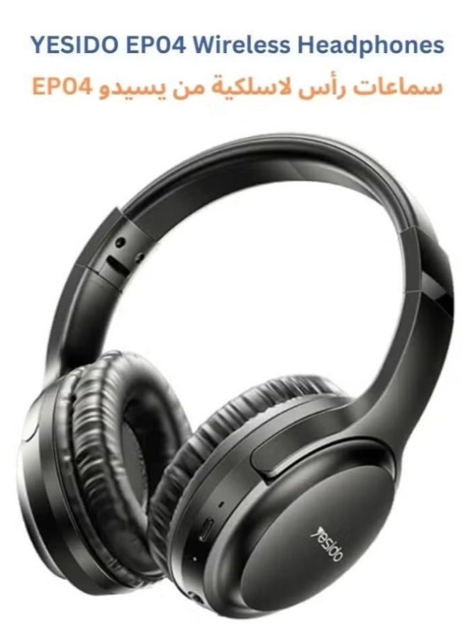 Yesido EP04 Wireless On-Ear Headphones, Bluetooth Headset with Pure Bass & HD Hi-Fi Stereo Sound, Built-In Mic, Cushioned Ear Cups, Adjustable Headband, Foldable Lightweight Design for Music, Calls, Gaming & Travel - Image 1