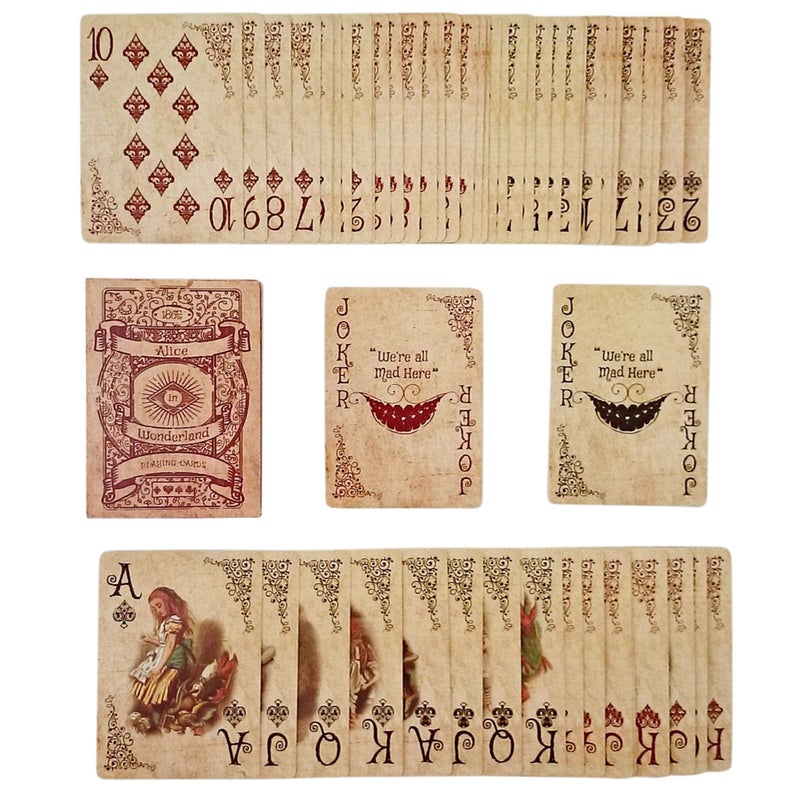 ASVP Shop Alice In Wonderland Playing Cards - Full Set is Ideal for Themed Parties, Props, Theme, and Games - Image 2