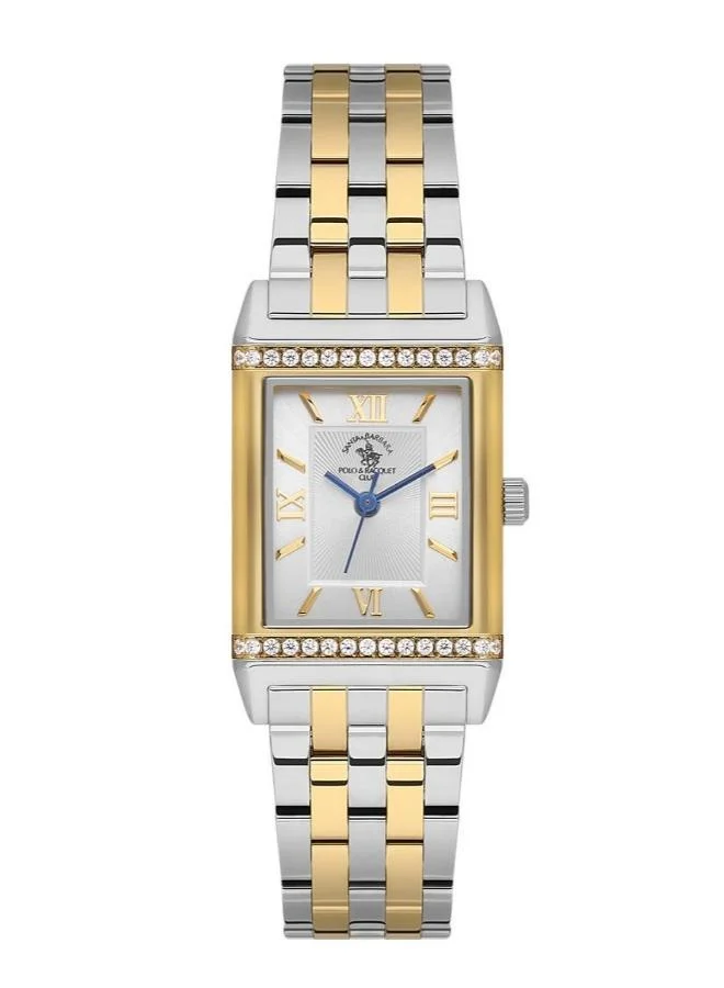 SANTA BARBARA POLO & RACQUET CLUB Santa Barbara Polo & Racquet Club - Unique Women's Watch | Stainless Steel Band with Steel Case | Analog | Rectangular Dial | Mineral Glass | Japanese Quartz | Water Resistance 50 Meters