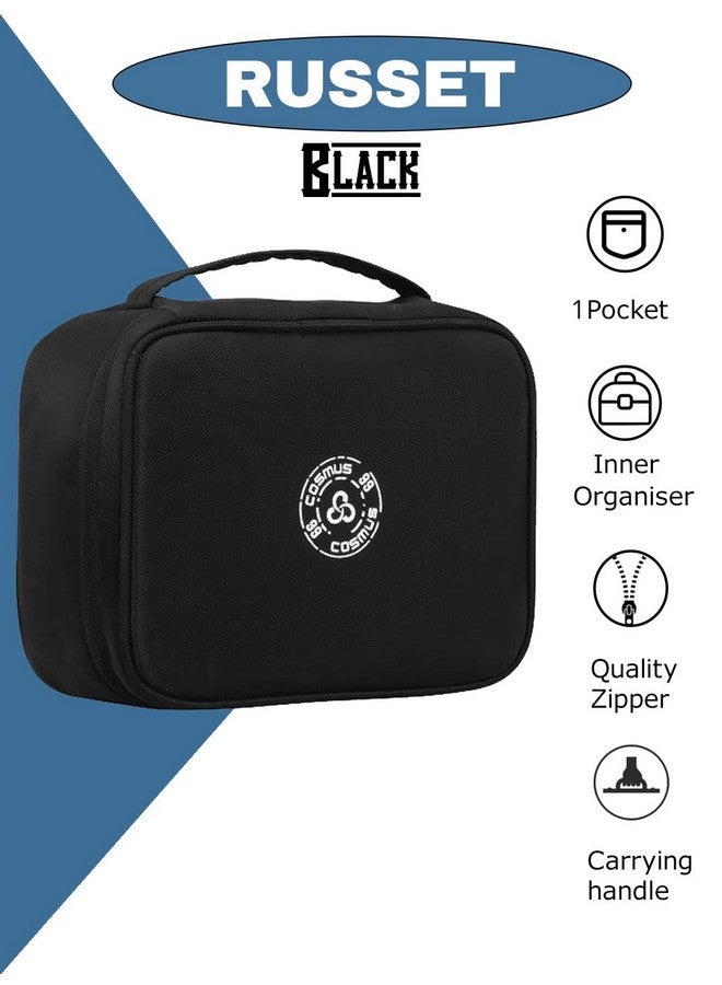 Cosmus Russet Black Travel Makeup Bag - Cosmetic Organizer Case Portable Toiletry Bag for Women and Girls - Image 2