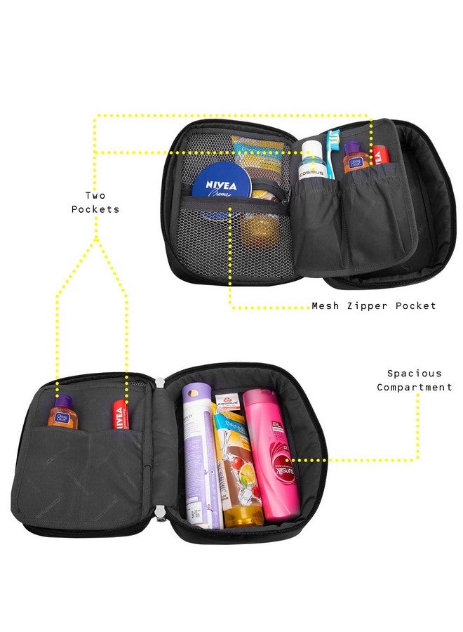 Cosmus Russet Black Travel Makeup Bag - Cosmetic Organizer Case Portable Toiletry Bag for Women and Girls - Image 4