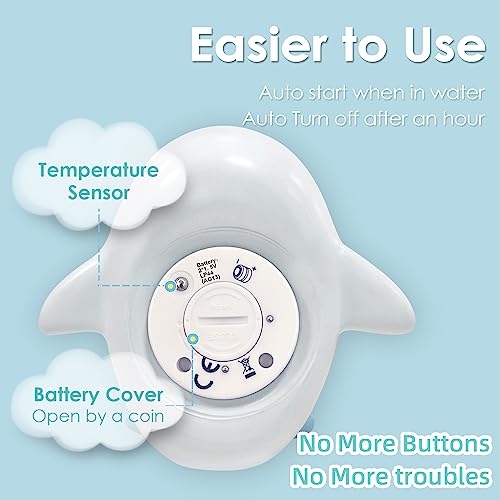 IOG Baby Bath Tub Thermometer - Bathtub Water Thermometer with Room Temperature - Safety Floating Whale Bathtub Toy - New Upgraded Mute Flashing Alert, Gift for Mom Newborn Infant - Image 5