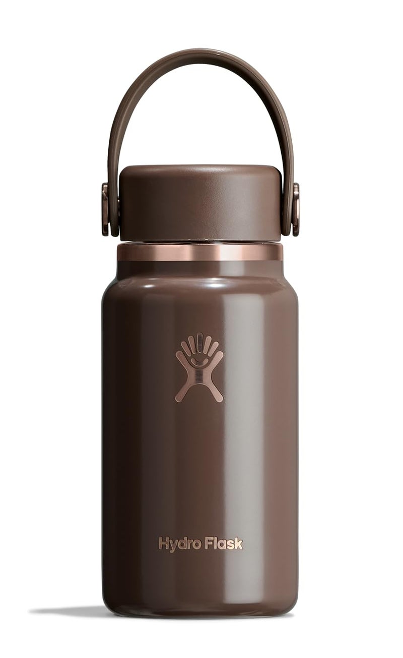 Hydro Flask Micro Bottle Leak Proof Purse or Pocket Flask Insulated Mini Water Bottle 67 Oz Chocolate Rose Gold - Image 2