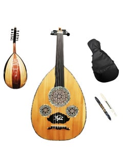 Al-Karz Music Lux Abadah Azouz Oud includes a padded bag and two pyramid picks. 