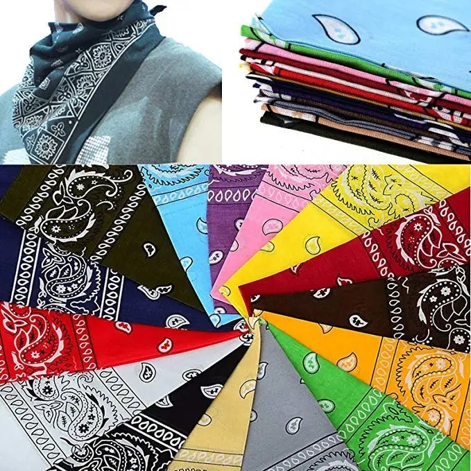 إندية قطنية مربعة بنقشة بيزلي - مقاس 55×55 سم وشاح رأس متعدد الاستخدامات لركوب الدراجات والأنشطة الخارجية - Image 5