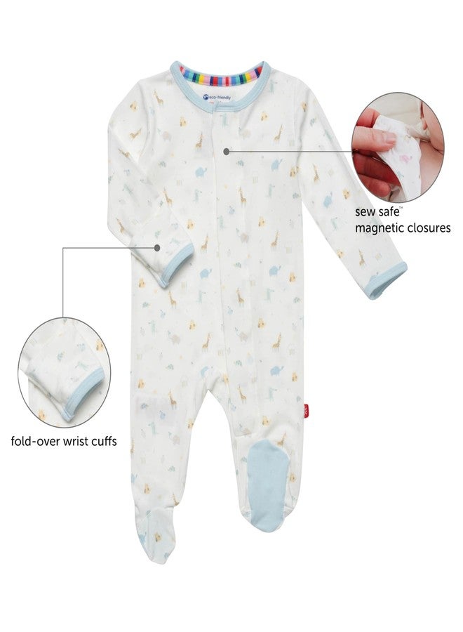 Magnetic Me Girls Modal Magnetic Baby Footie Pajamas | Silky Soft Modal Fabric | Pixie Pink Ruffle | 0-3 Months - Image 2
