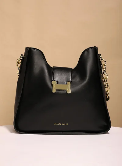 Haute Sauce The Monogram Shoulder Bag - Midnight Black