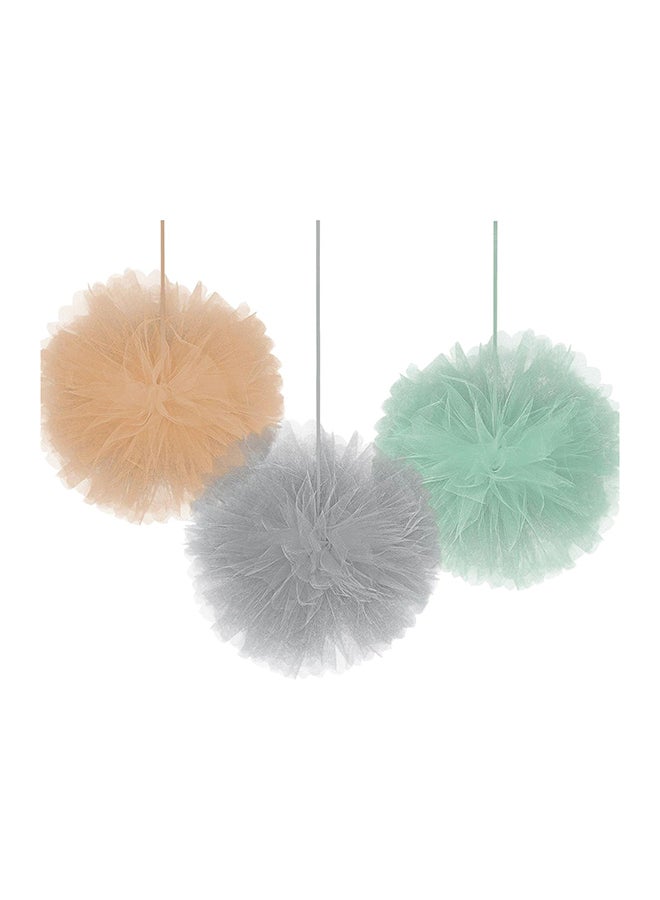 Amscan Baby Shower Soft Jungle Hello Baby Hanging Fluffy Decoration 3pcs