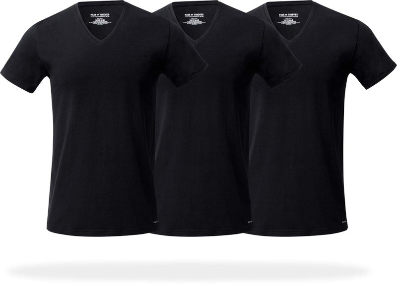 Pair of Thieves Mens 3 Pack Super Soft VNeck TShirt Black Medium
