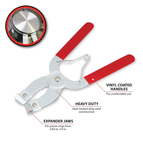 Performance Tool W80575 Piston Ring Compressor Pliers - Installs and Removes Rings 3/64-Inch through 1/4-Inch - Comfortable Vinyl Grip Handles - Image 2