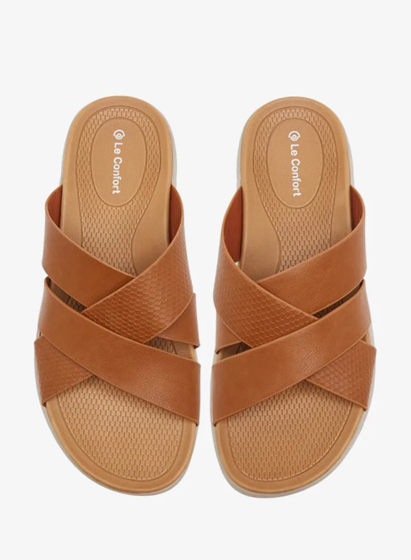 لو كونفورت صنادل رجالية سهلة الارتداء بحزام متقاطع