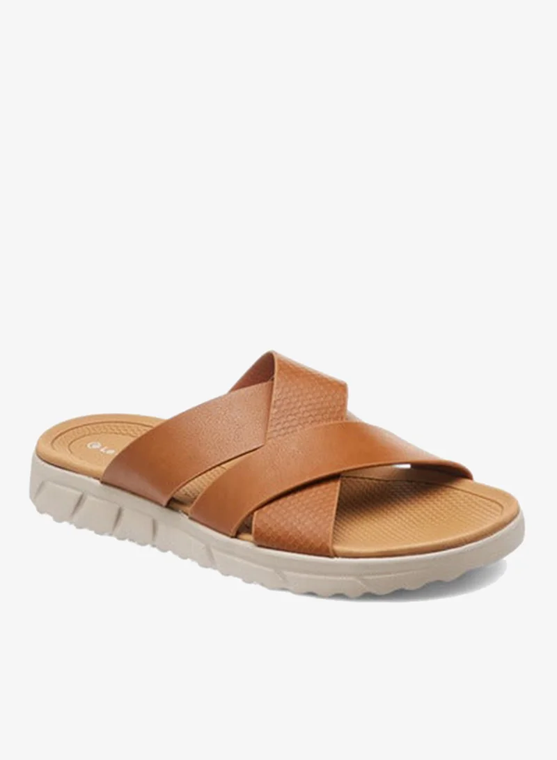 لو كونفورت صنادل رجالية سهلة الارتداء بحزام متقاطع