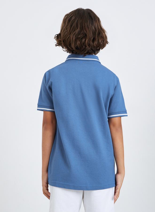 Styli Boys Blue Brooklyn Print Polo T-Shirt - Image 3