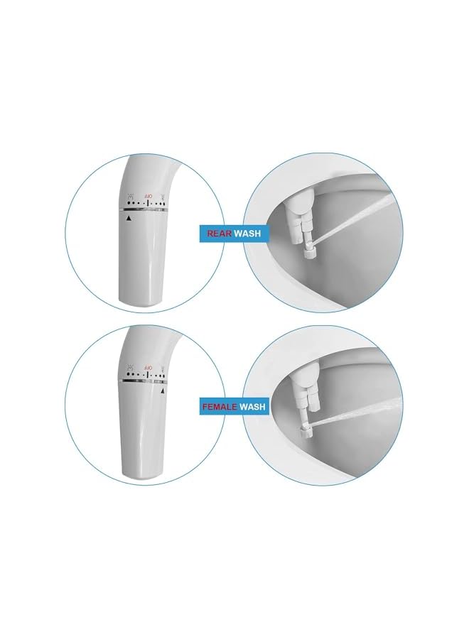 The Bros Bidet Attachment For Toilet, Ultra-Slim Bidet with Non-Electric Dual Nozzle(Frontal & Rear Wash) Adjustable Water Pressure, Fresh Water Bidet Toilet Seat Attachment,Easy to Install，Right Hand Bidet - Image 2