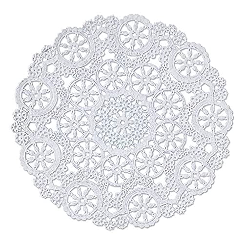 Royal Consumer Medallion Lace Round Paper Doilies, 10-Inch, Pack of 12 (B23005), White - Image 1