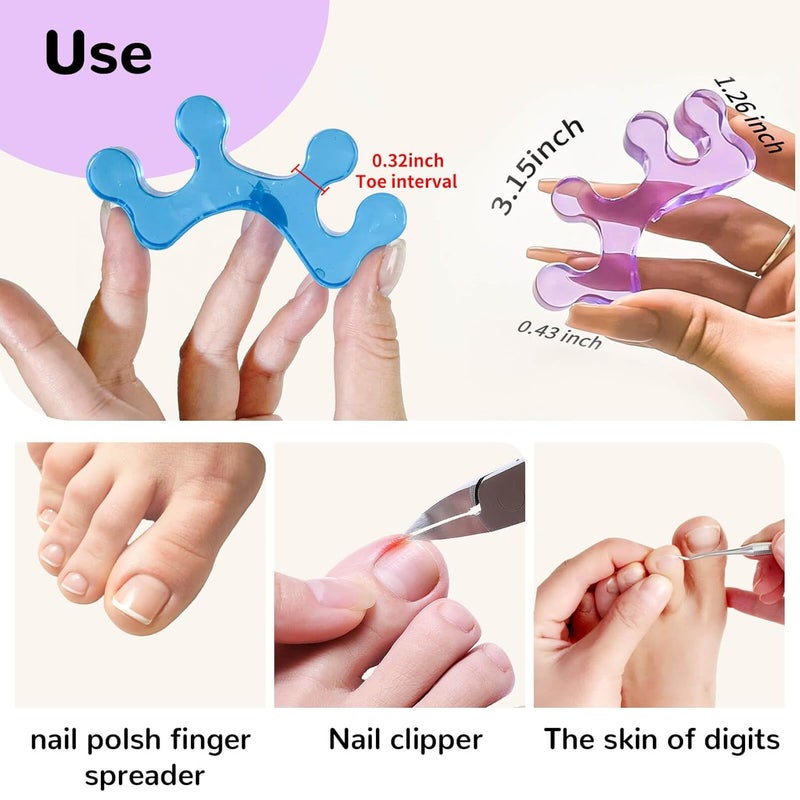 SUNFATT Toe Separators for Pedicure,Toe Separators for Women,Pedicure Toe Spacers for Separating Toenails or Nails,Easy Finger and Toenail Polish Grooming,Soft Gel Toe Spacers Pedicure Kit. - Image 2