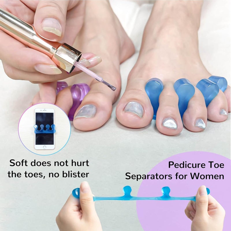 SUNFATT Toe Separators for Pedicure,Toe Separators for Women,Pedicure Toe Spacers for Separating Toenails or Nails,Easy Finger and Toenail Polish Grooming,Soft Gel Toe Spacers Pedicure Kit. - Image 5