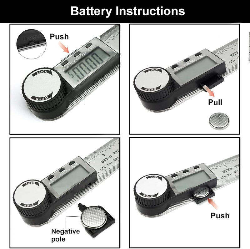 NORTOOLS Digital Angle Finder, 2 in 1 Digital Angle Gauge 7 inch/200mm Stainless steel tool kit for Carpenter/Woodworking/DIY Tools - Image 3