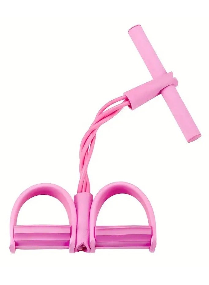 Generic Abdominal and Arm Strengthener - Fitness Toning Belt 4 Tube Bands Elastic Foot Pedal Resistance Band for Home Gym Yoga Abdominal Waist Leg Arm - Resistance Band for Gym Workout - Multifunctional Resistance Training Tools, 4 Leg and Foot Trainers with Bands, Pull Ropes, Tubes and Pedal, for Yoga Fitness, Abdominal and Bodybuilding Expander Tools for Home Gym - Fitness Resistance Band - Resistance Pull Belt for Workout  - Image 1