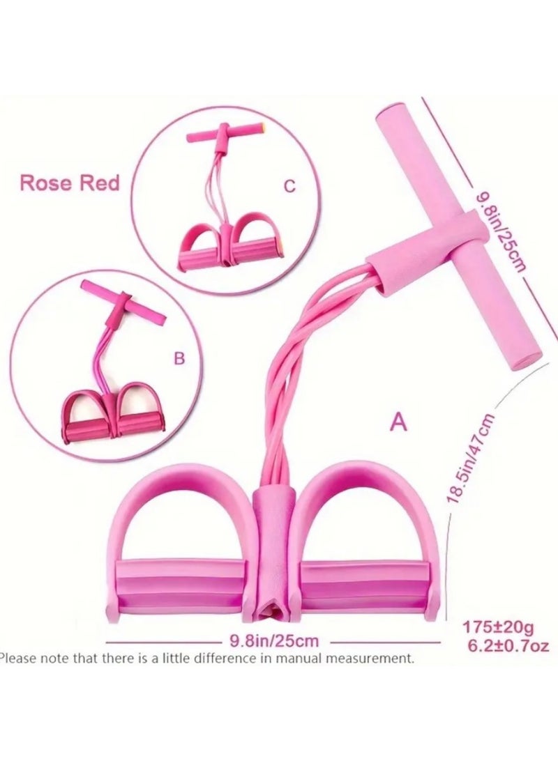 Generic Abdominal and Arm Strengthener - Fitness Toning Belt 4 Tube Bands Elastic Foot Pedal Resistance Band for Home Gym Yoga Abdominal Waist Leg Arm - Resistance Band for Gym Workout - Multifunctional Resistance Training Tools, 4 Leg and Foot Trainers with Bands, Pull Ropes, Tubes and Pedal, for Yoga Fitness, Abdominal and Bodybuilding Expander Tools for Home Gym - Fitness Resistance Band - Resistance Pull Belt for Workout  - Image 2