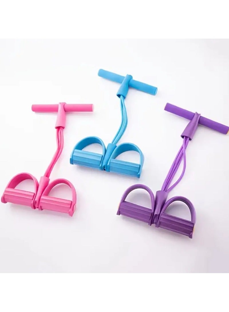 Generic Abdominal and Arm Strengthener - Fitness Toning Belt 4 Tube Bands Elastic Foot Pedal Resistance Band for Home Gym Yoga Abdominal Waist Leg Arm - Resistance Band for Gym Workout - Multifunctional Resistance Training Tools, 4 Leg and Foot Trainers with Bands, Pull Ropes, Tubes and Pedal, for Yoga Fitness, Abdominal and Bodybuilding Expander Tools for Home Gym - Fitness Resistance Band - Resistance Pull Belt for Workout  - Image 4