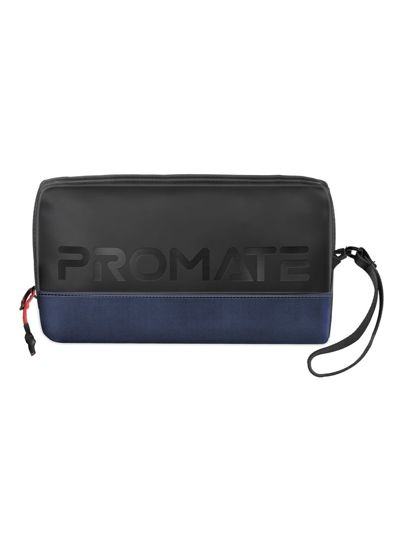 Promate Lightweight Tech Organizer Pouch with Multiple Compartments and Pockets, Water-Resistant CORDURA 1200D Fabric, Reinforced Stitching, Stylish Design, Durable Zipper, Perfect for Travel and Everyday Use – Vali Blue Blue - Image 1