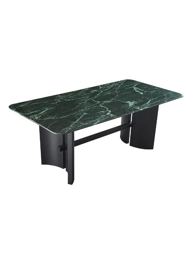دانوب هوم Kinston 7-Piece Rectangle Dining Set | Sturdy Kitchen Dining Table With 6 Dining Chairs | 1+6 Seater Wooden Modern Design Furniture For Home Dining Room - Green Pattern  - Image 2